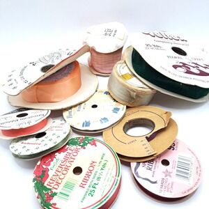 Vintage Ribbon Lot 10 Rolls Velvet Grosgrain Satin Berwick Berwick Craft Supply
